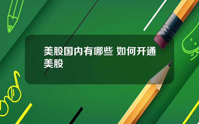 美股国内有哪些 如何开通美股